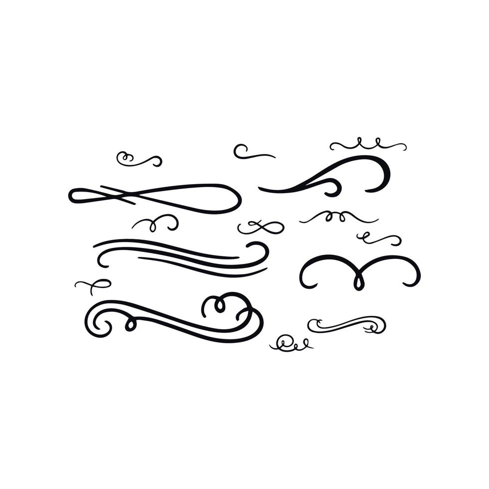 Calligraphy flourish decorative icons vector design