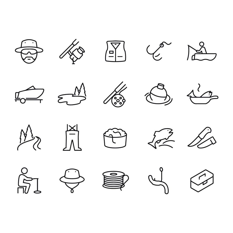 fishing icons vector design