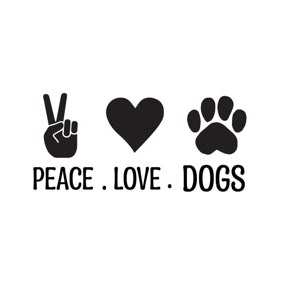 paz amor perros concepto vector diseño