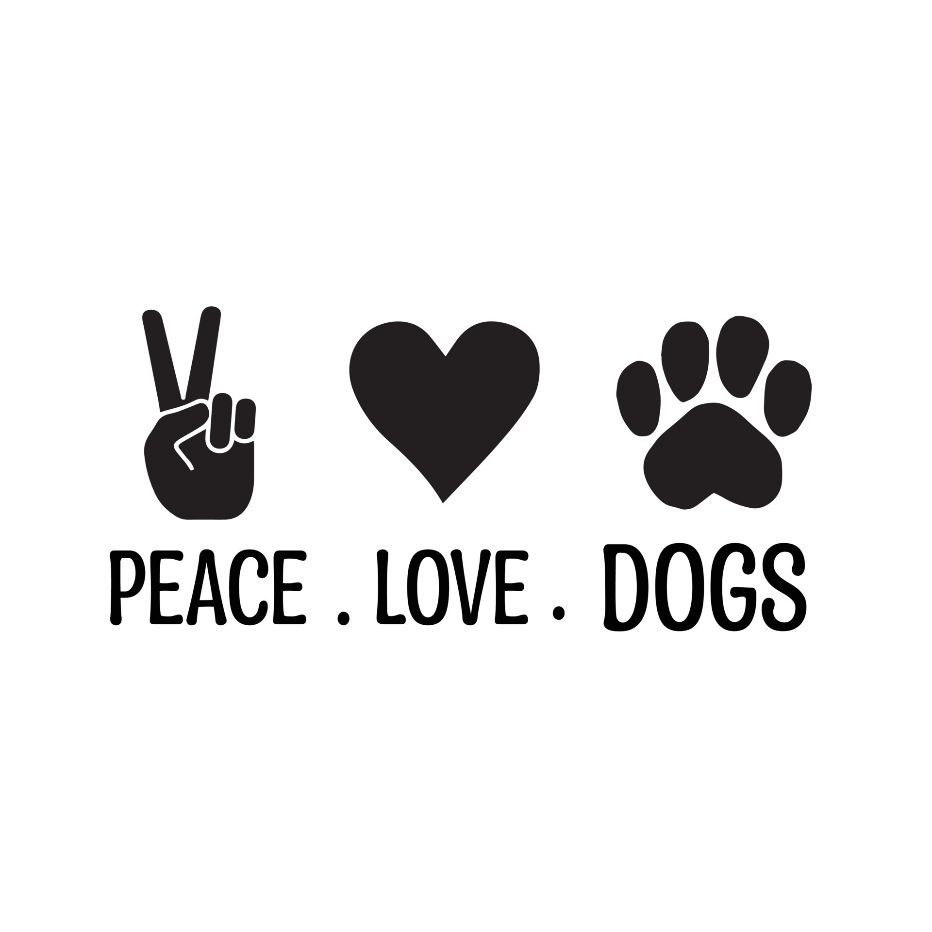 peace love dogs concept vector design 7066213 Vector Art at Vecteezy