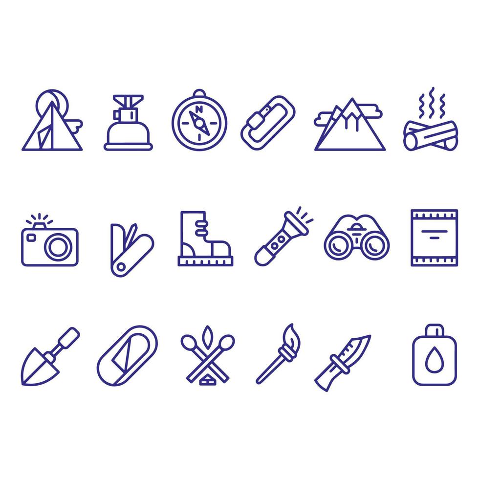 Camping Survival Icons set vector design