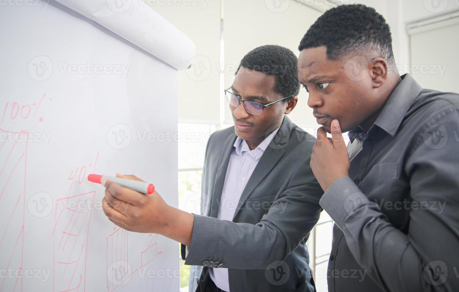 Group of business people discussing and giving ideas photo
