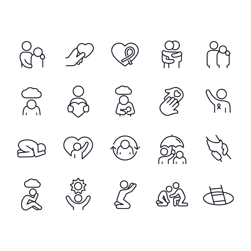 Depression and Anxiety icons vector design