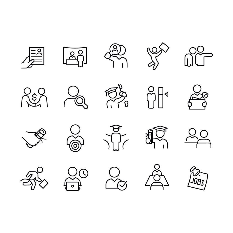 Job Recruiting and Hiring icons vector design