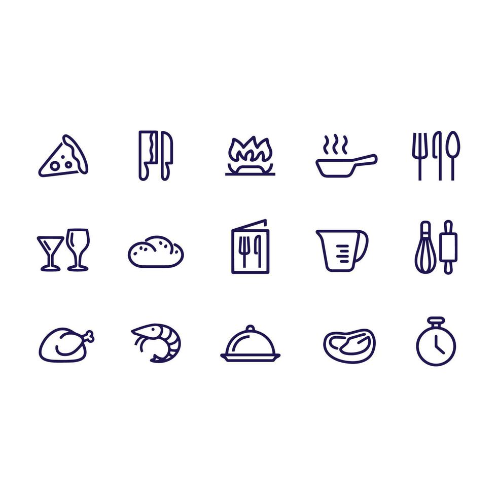 diseño de vectores de iconos de cocina