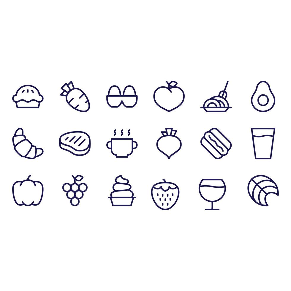 Food and Drink Icons Set vector design