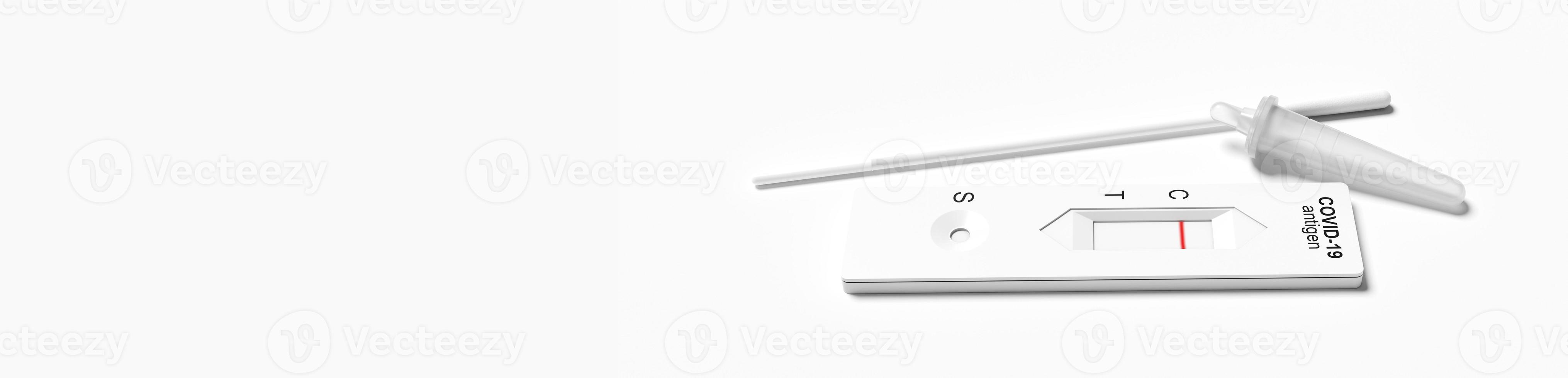 Negative test result by using rapid test device for COVID-19. 3d illustration photo