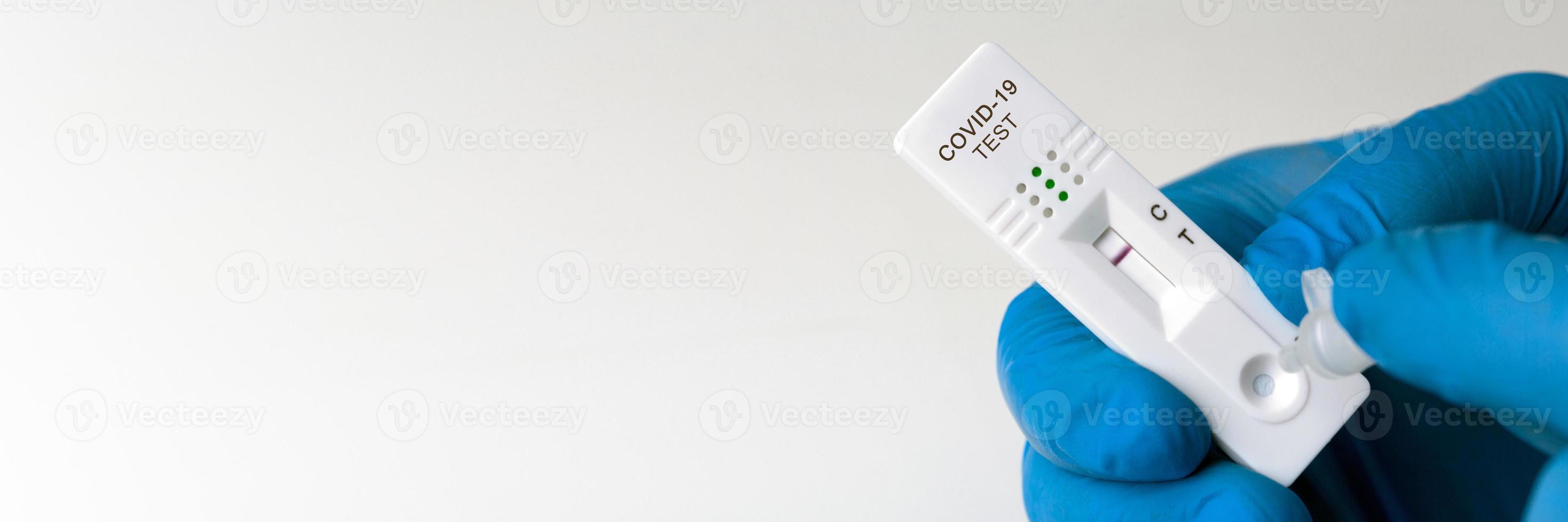 Negative test result by using rapid test device for COVID-19. photo