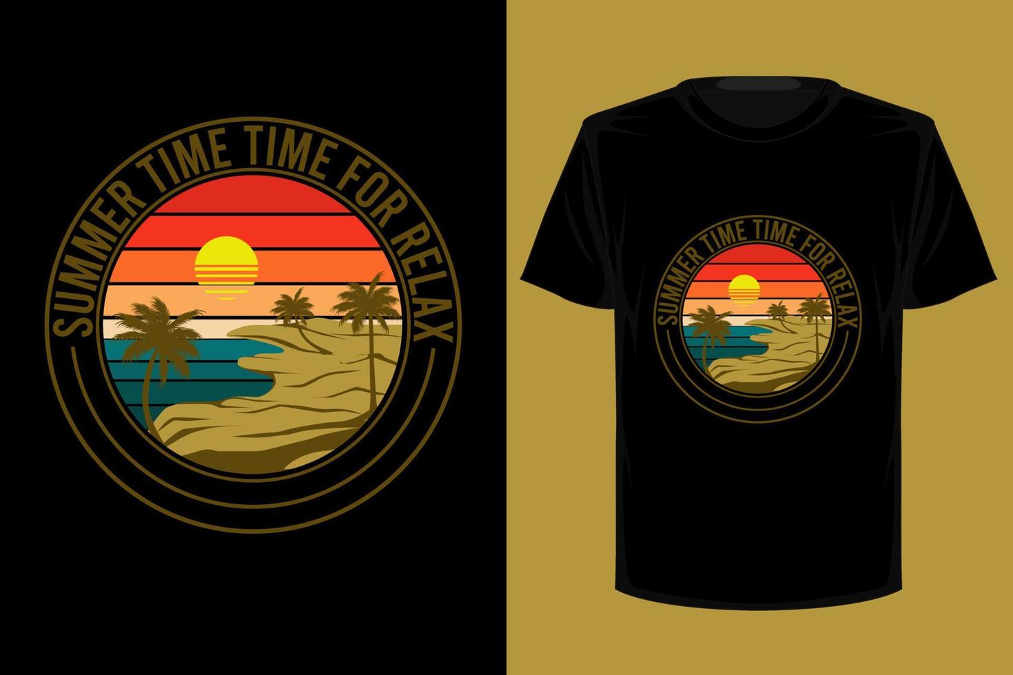 Summer time time to relax retro vintage t shirt design vector