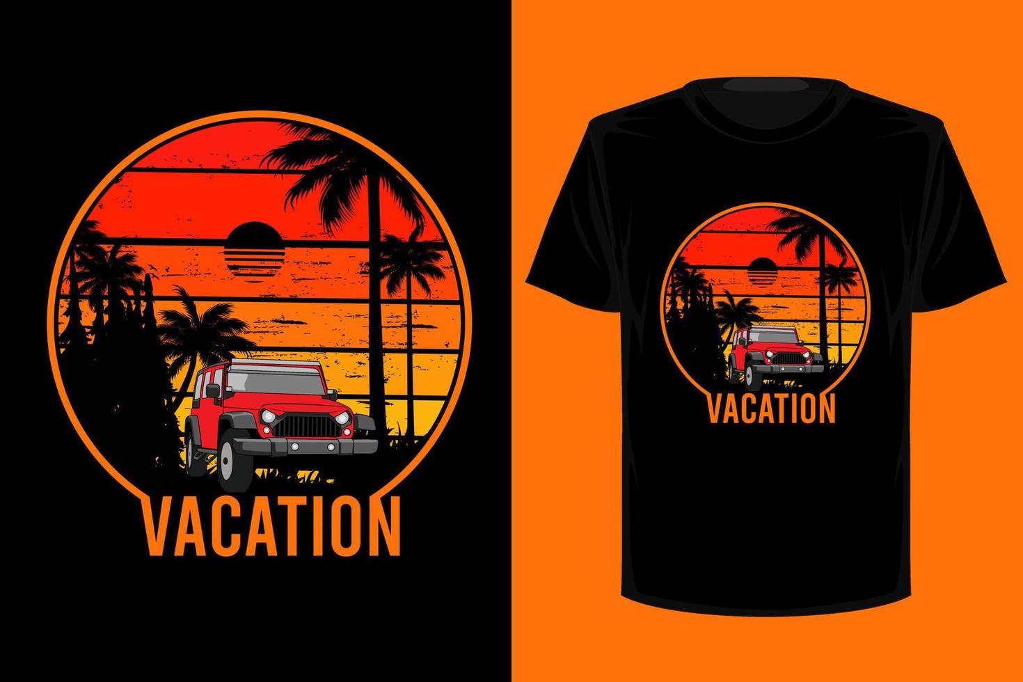 Vacation retro vintage t shirt design vector