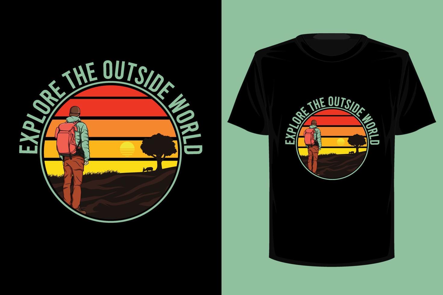 Explore the outside world retro vintage t shirt design vector