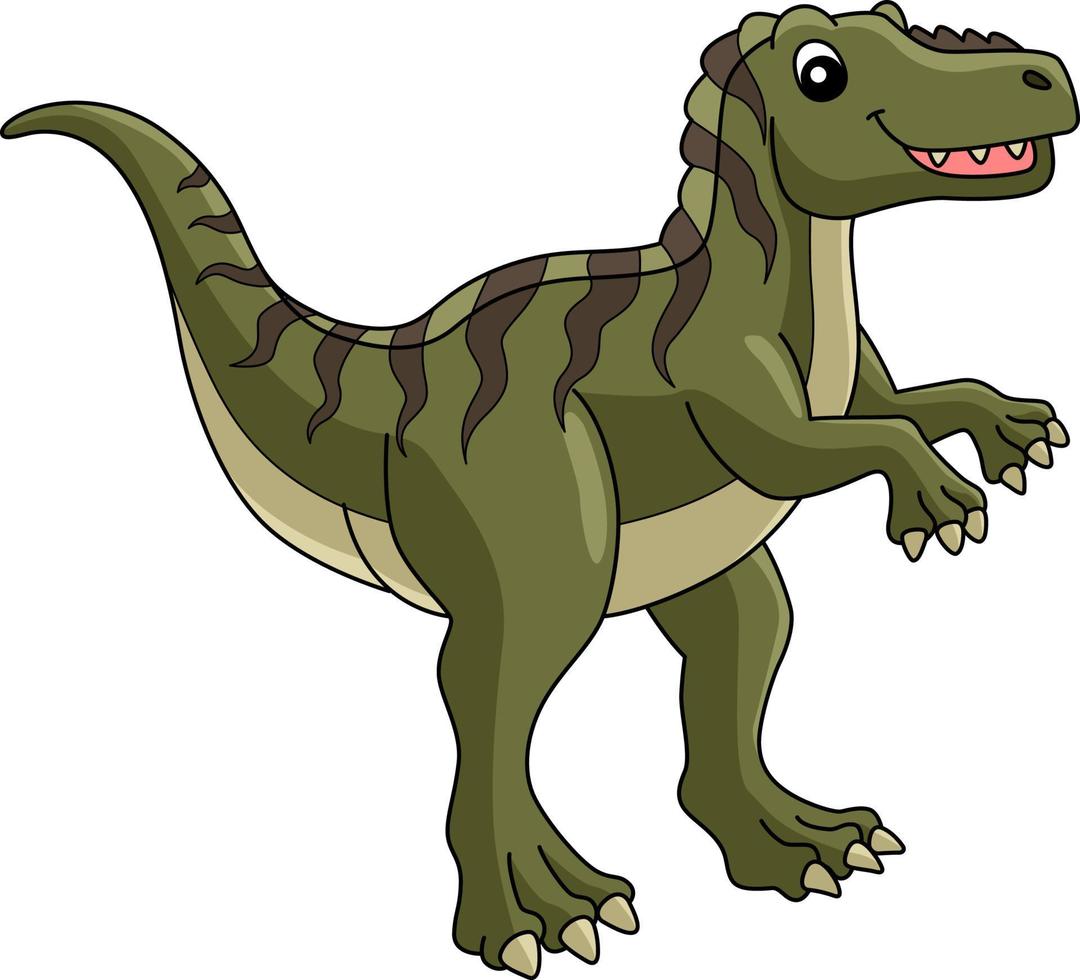 Fukuiraptor Dinosaur Cartoon Colored Clipart vector