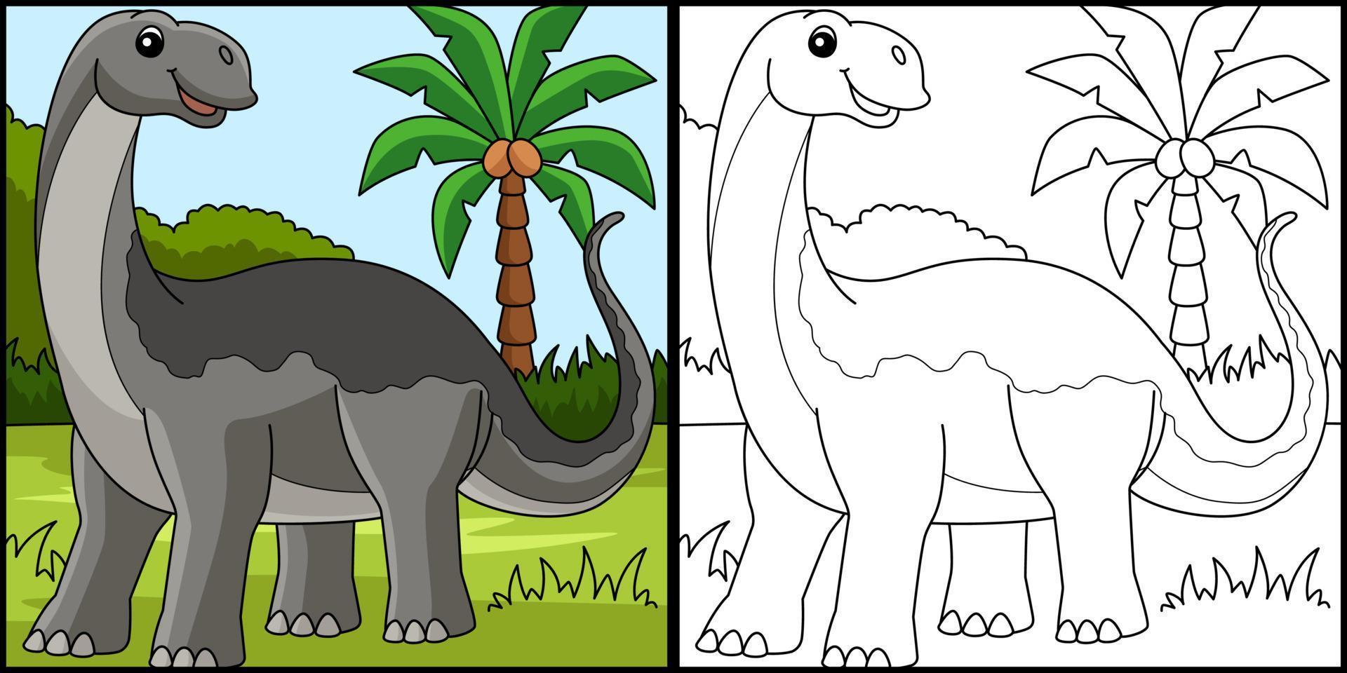 ilustración de página para colorear de dinosaurio jobaria vector