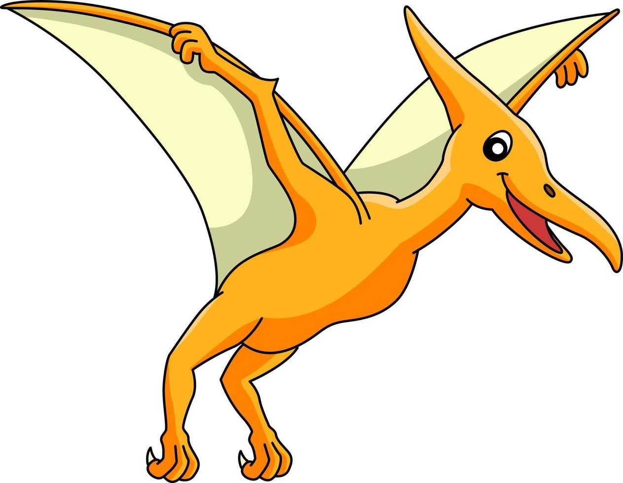 Pterodactyl Dinosaur Cartoon Colored Clipart vector