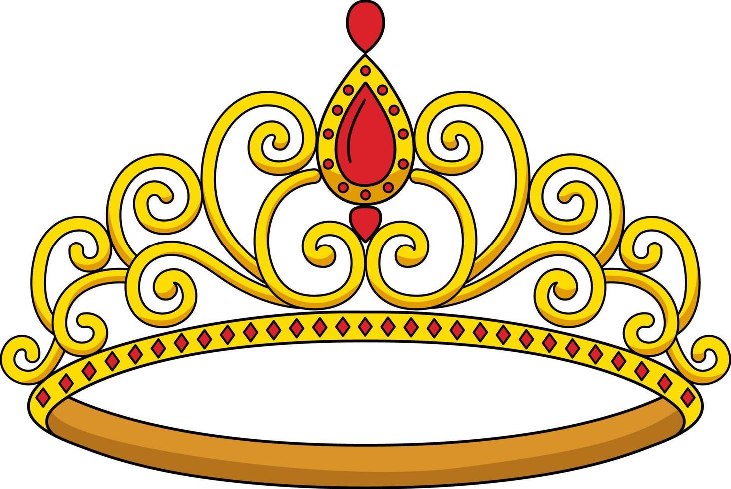 Princess Crown Cartoon Colored Clipart vector