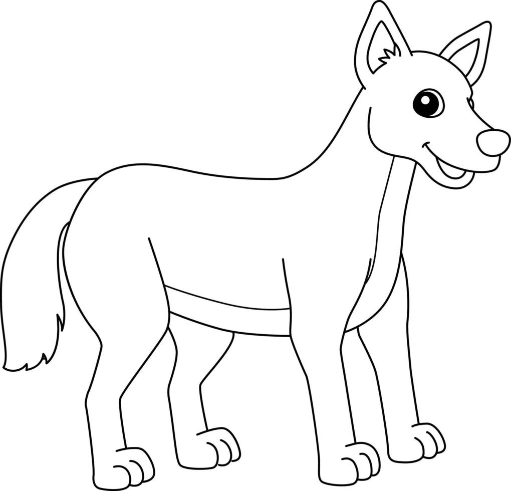 Dingo Animal Coloring Page Isolated for Kids vector