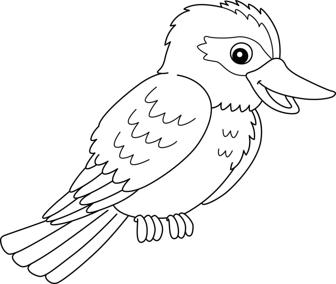 página para colorear de animales kookaburra aislada para niños vector