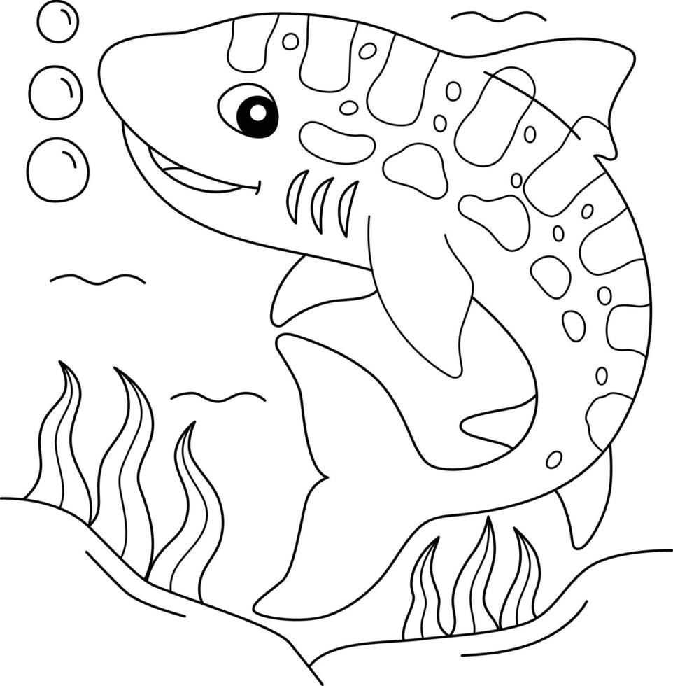 Leopard Shark Animal Coloring Page for Kids vector