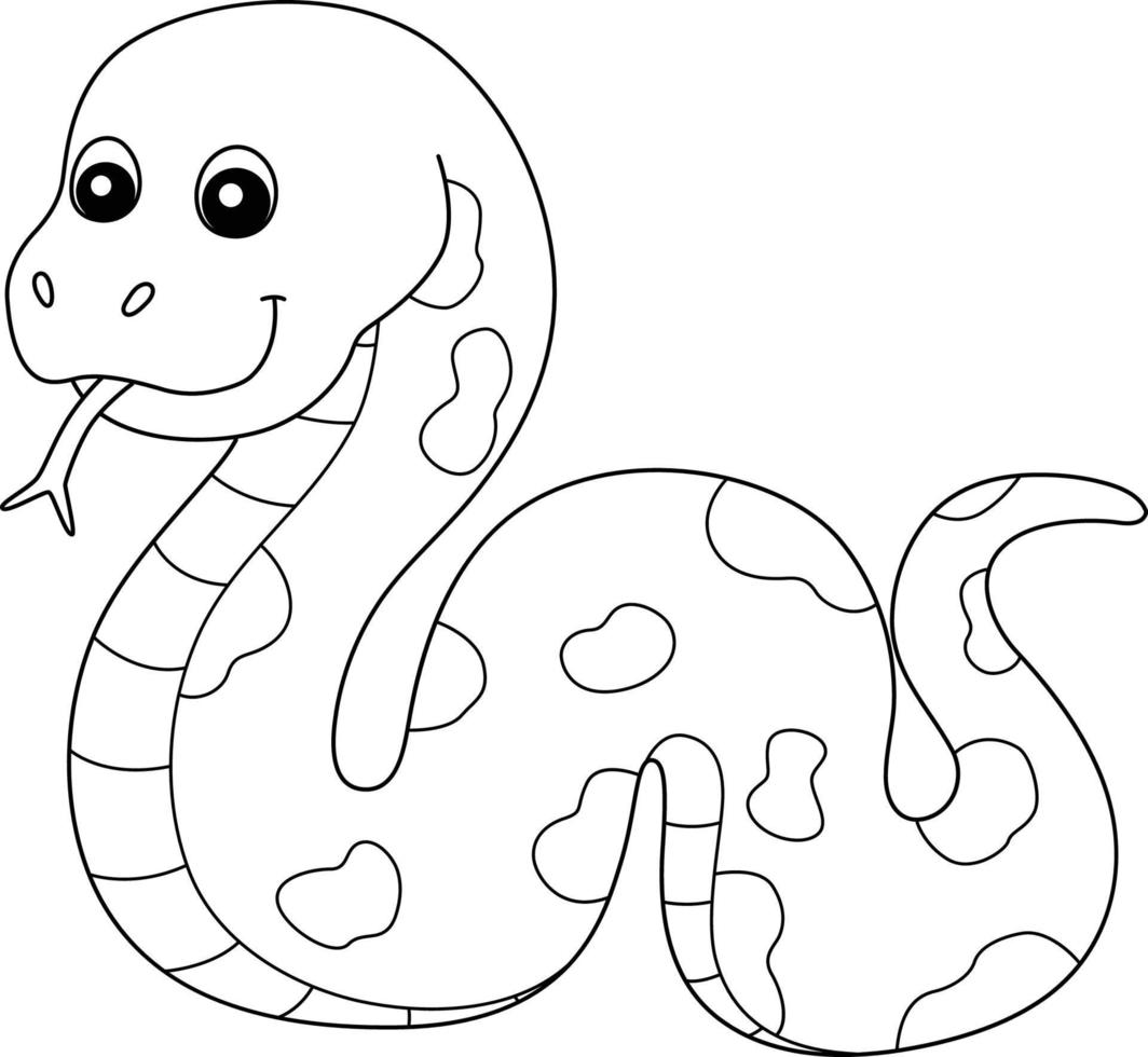 serpiente en el suelo para colorear página aislada para niños vector