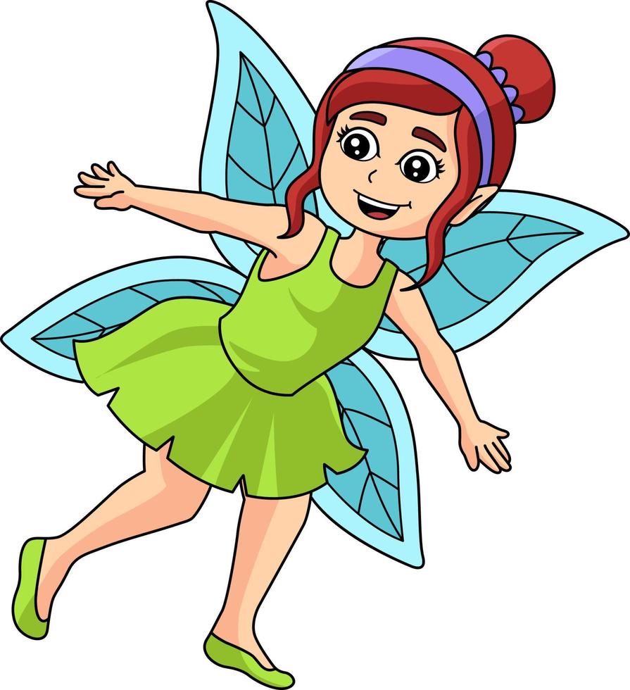 Flying Fairy Cartoon Colored Clipart Illustration vector