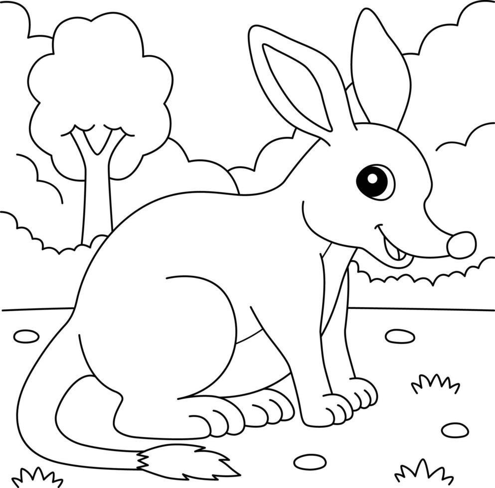 Bilby Animal Coloring Page for Kids vector