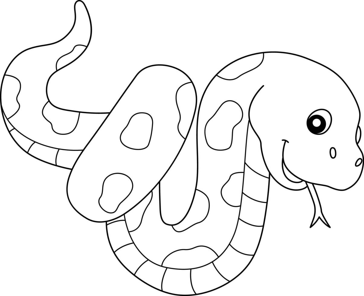 Snake Animal Coloring Page Isolated for Kids vector
