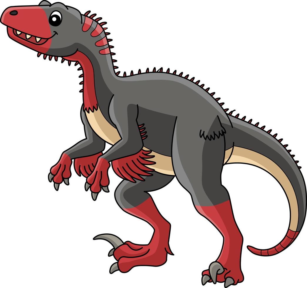 utahraptor dinosaurio dibujos animados color clipart vector