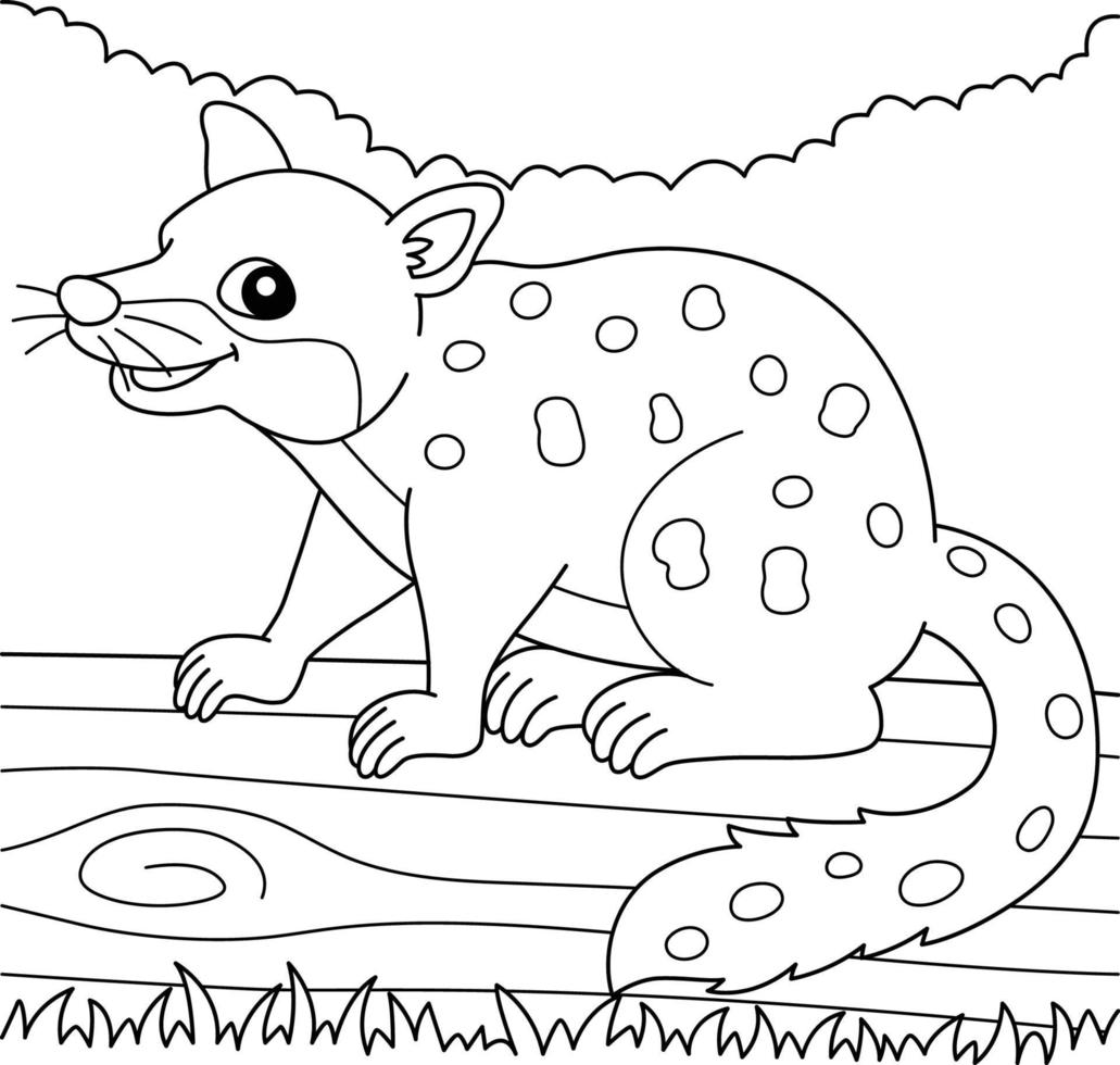 Tiger Quoll Animal Coloring Page for Kids vector