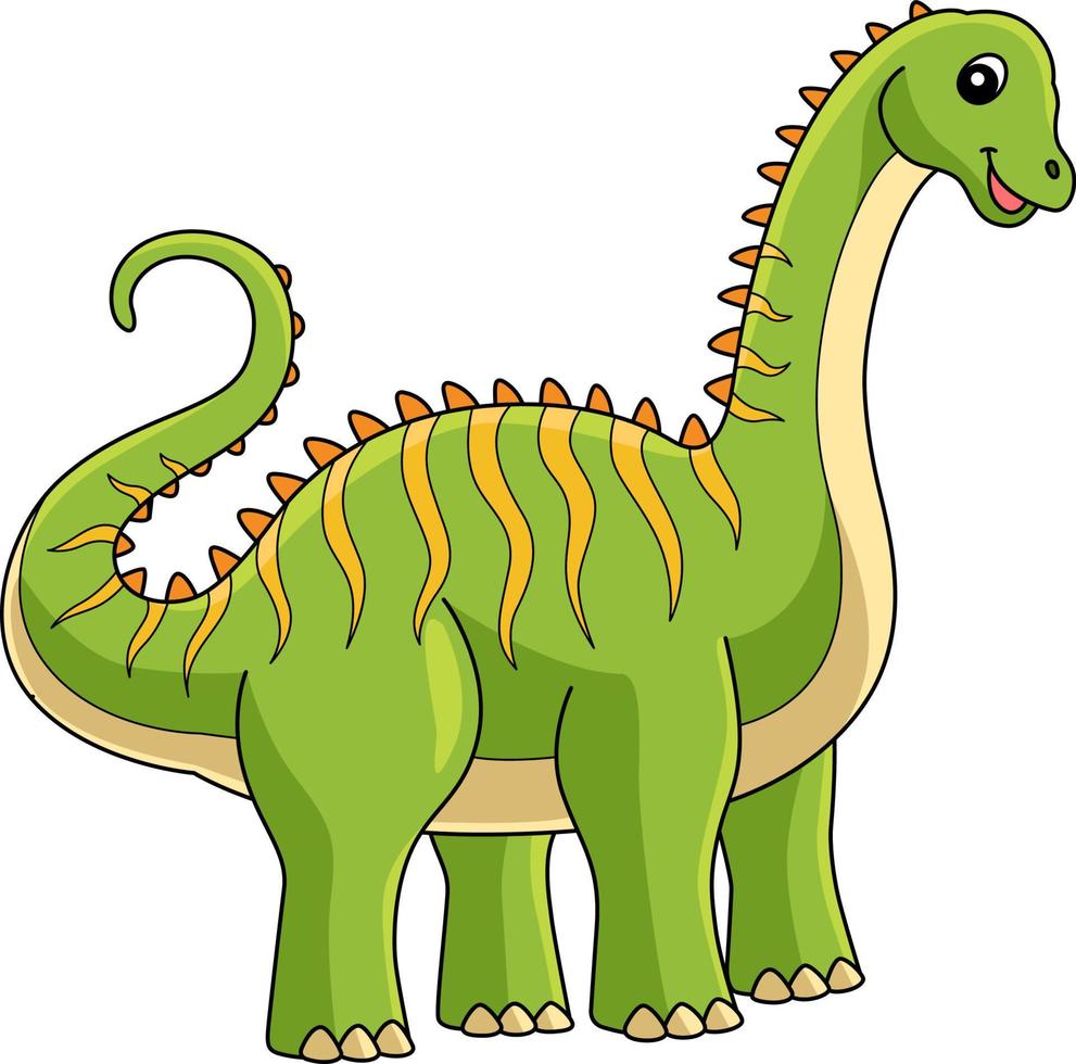 diplodocus dinosaurio dibujos animados color clipart vector