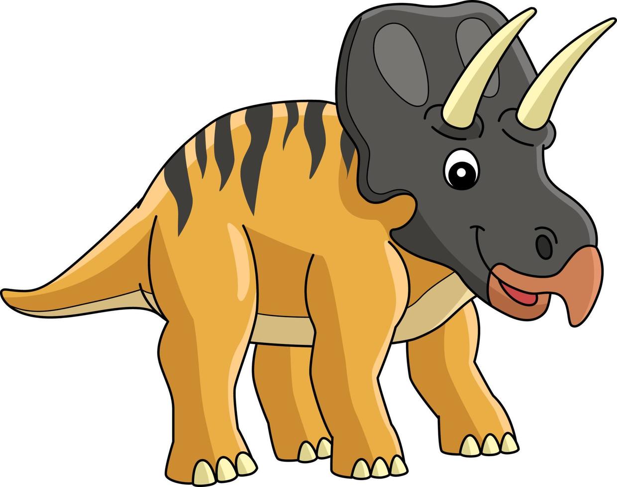 Zuniceratops Dinosaur Cartoon Colored Clipart vector