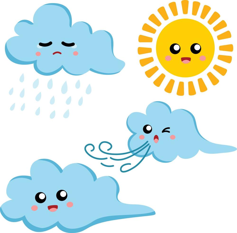 Cloudy Windy Sunny Clipart Vector