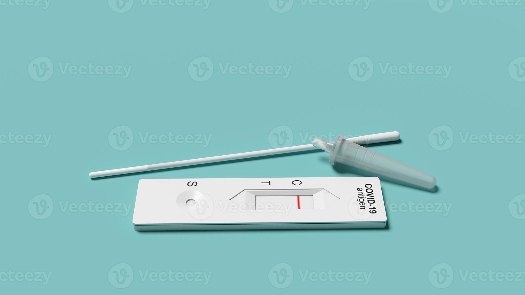 Negative test result by using rapid test device for COVID-19. 3d illustration photo