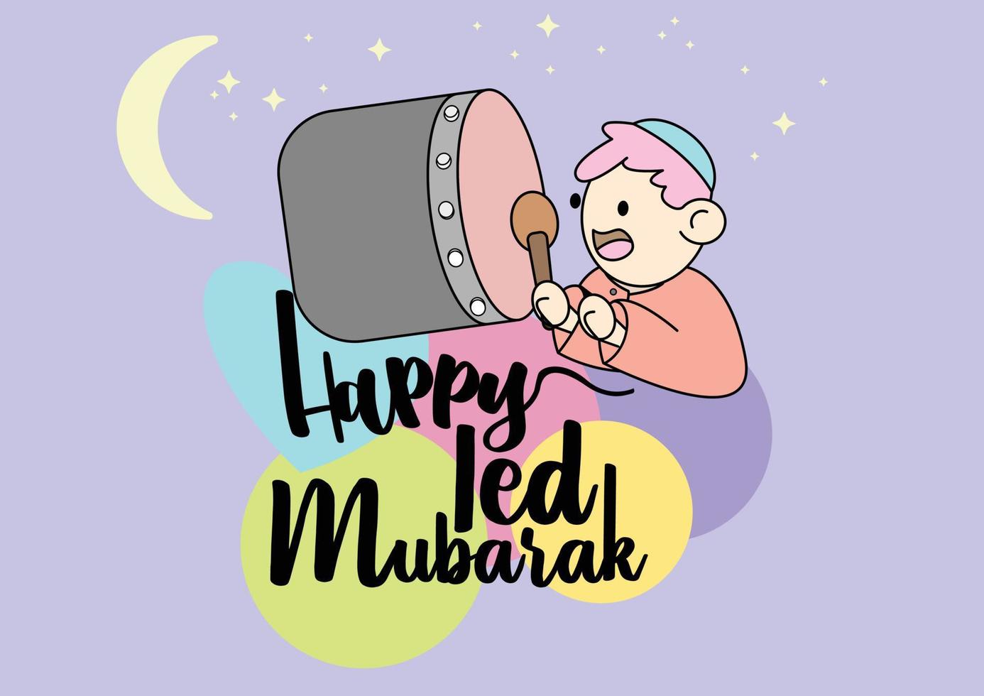 tarjeta de felicitación de sagrado ramadhan kareem y ied mubarak vector de dibujo a mano