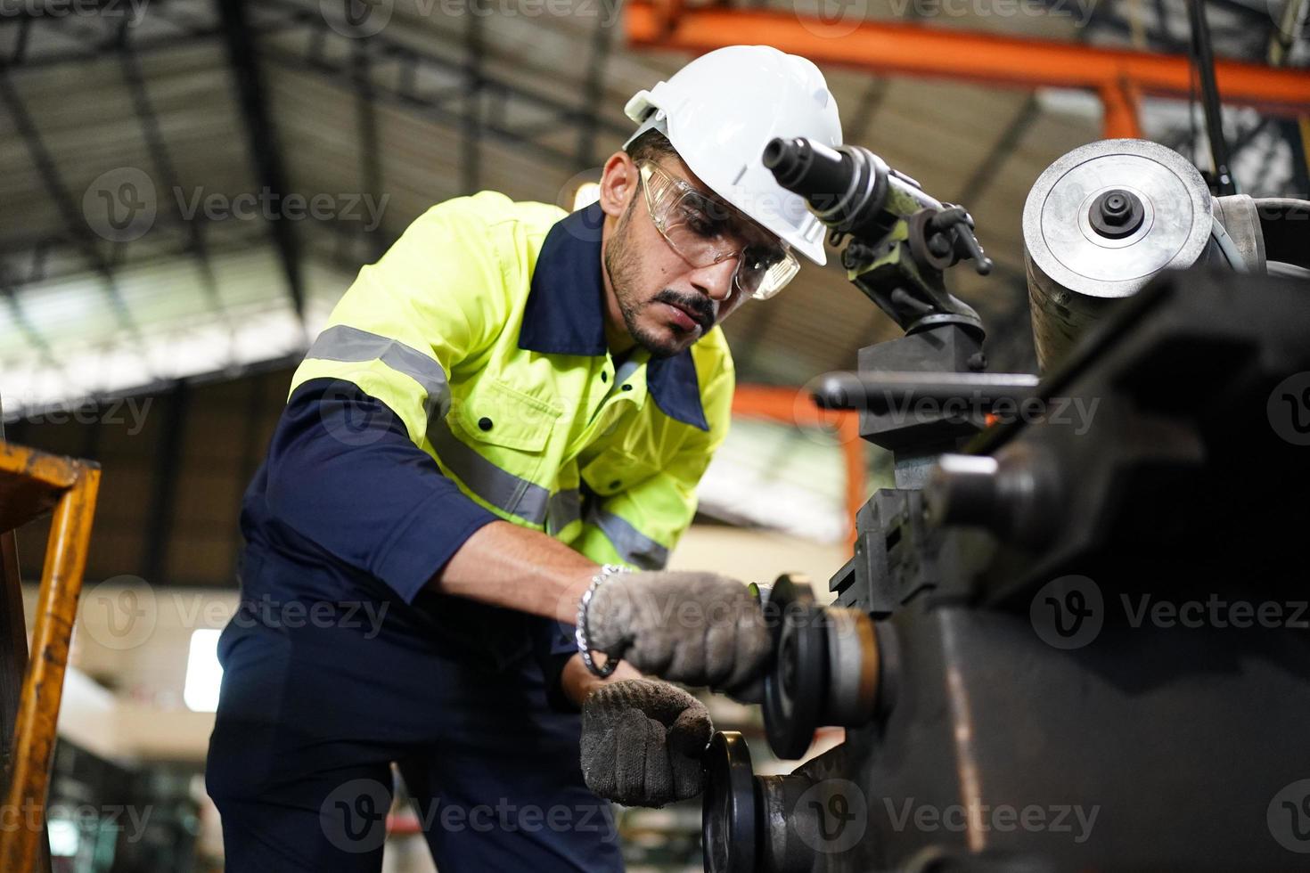 Professional men engineer worker skills quality, maintenance, training industry factory worker , warehouse Workshop for factory operators, mechanical engineering team production. photo