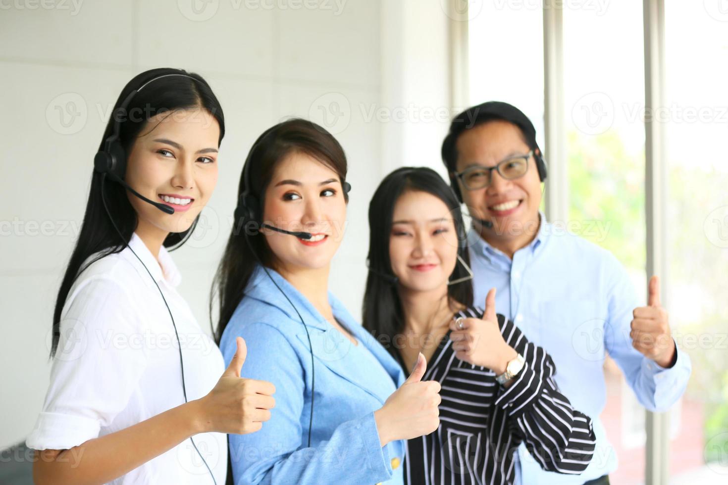 Service Team Concept. Operator or Contact Center Sale in Office, Information People Call Center, Quality Professional Team Sales Support Office. Environment Workplace Representative Company. photo