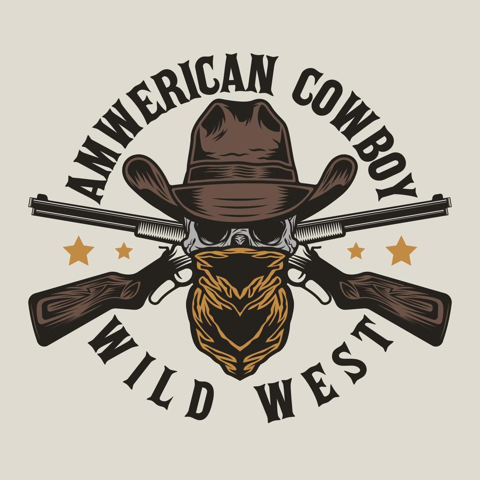 wild west cowboys vintage badge vector