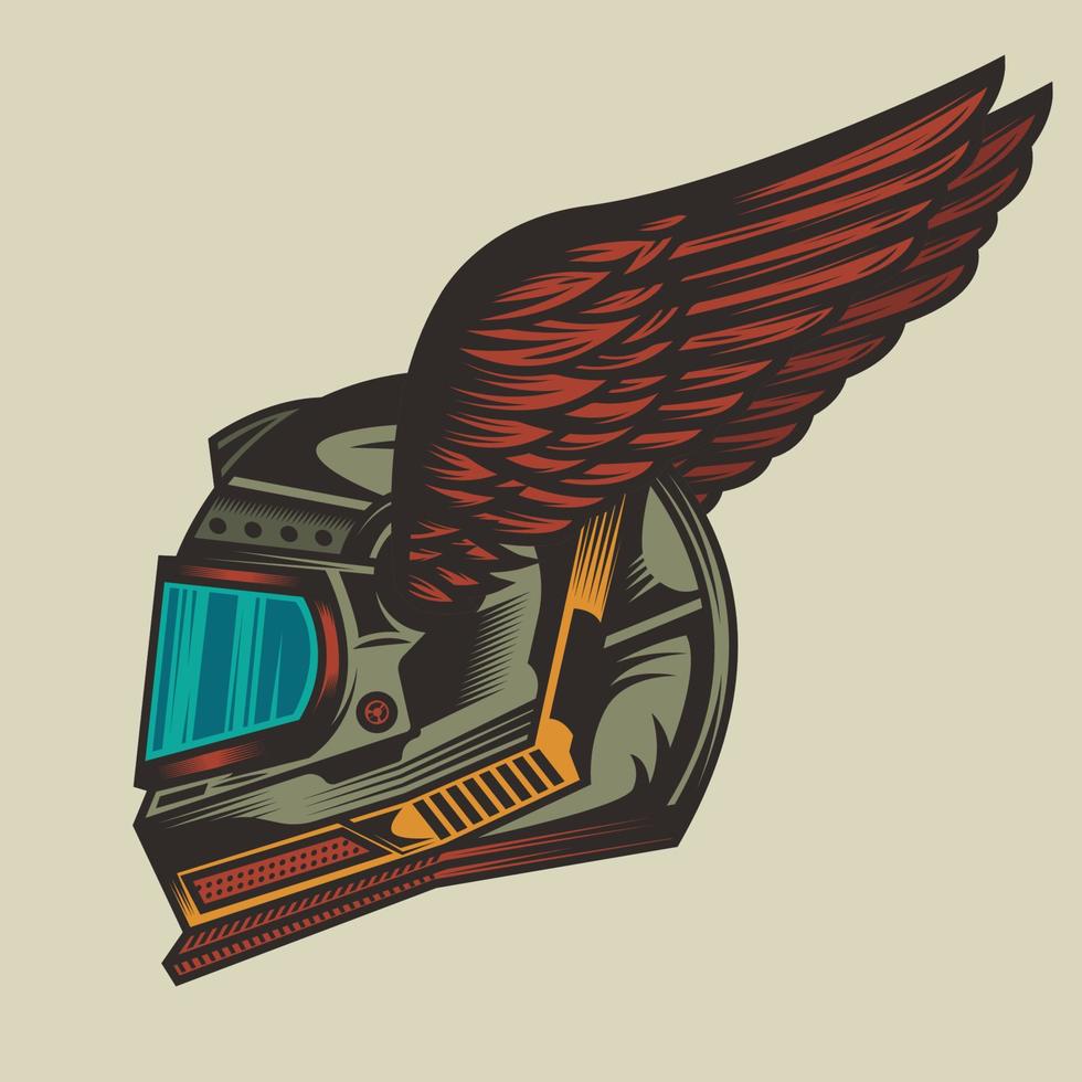 Vintage Custom Motorcycle Helmet vector