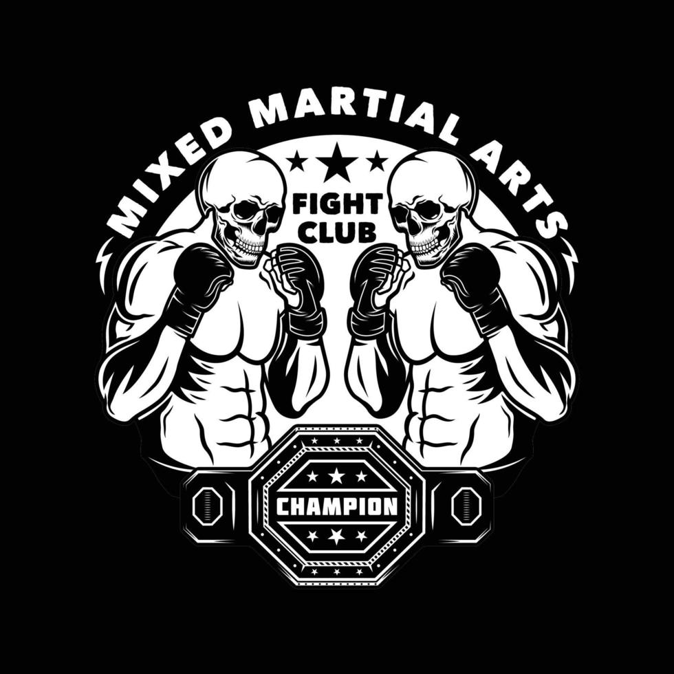 MMA mixed martial art emblem vector