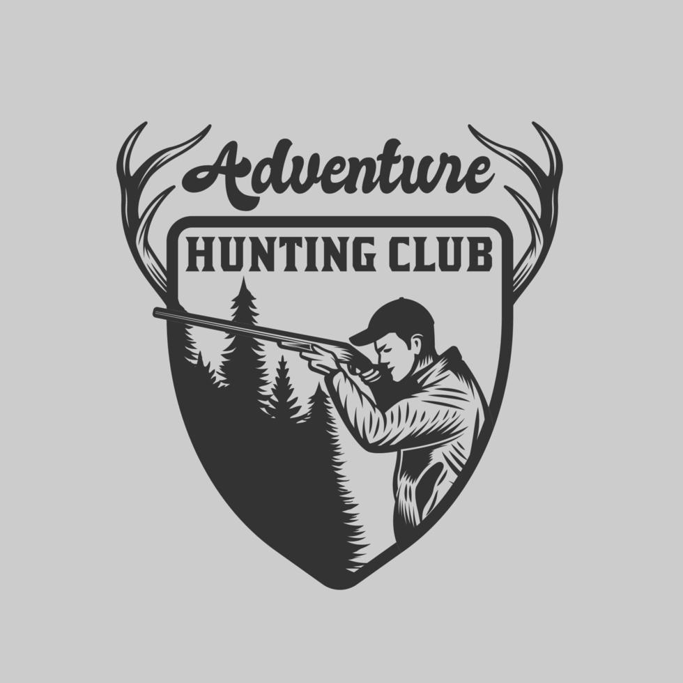 Vintage Hunting and Adventure Emblem Badge vector