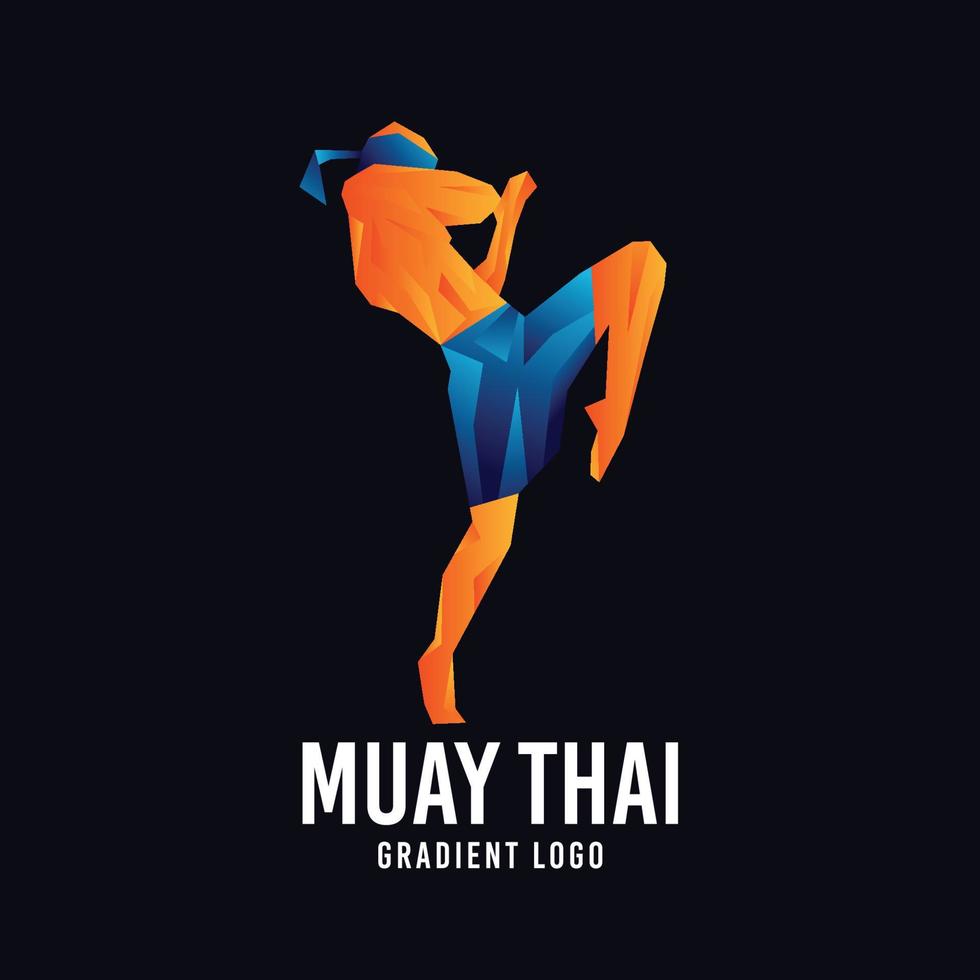 logotipo degradado de muay thai vector