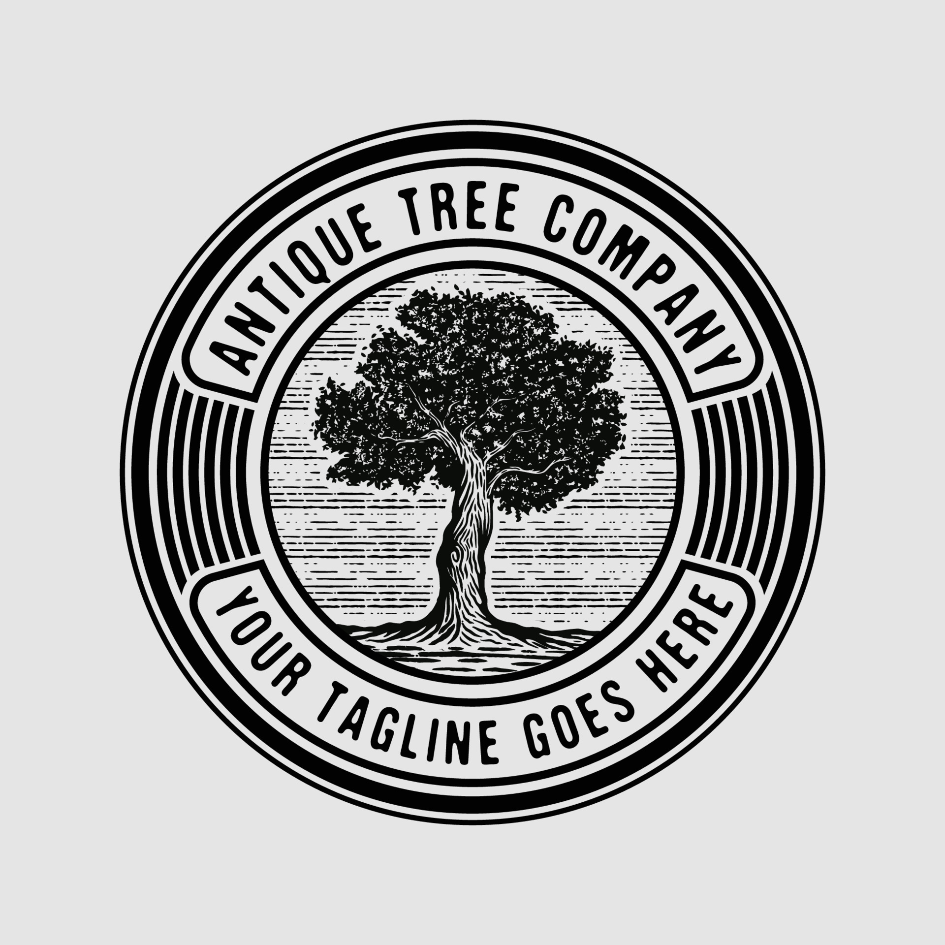 Premium Vector Tree Emblem In A Circle Vintage Retro Logo, 55% OFF