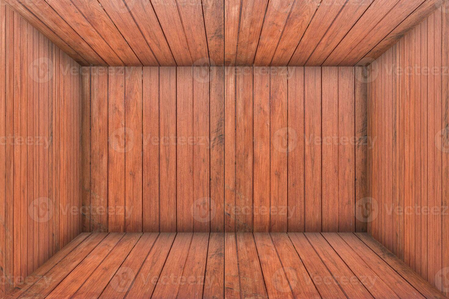 dentro de una habitación de madera vacía, foto