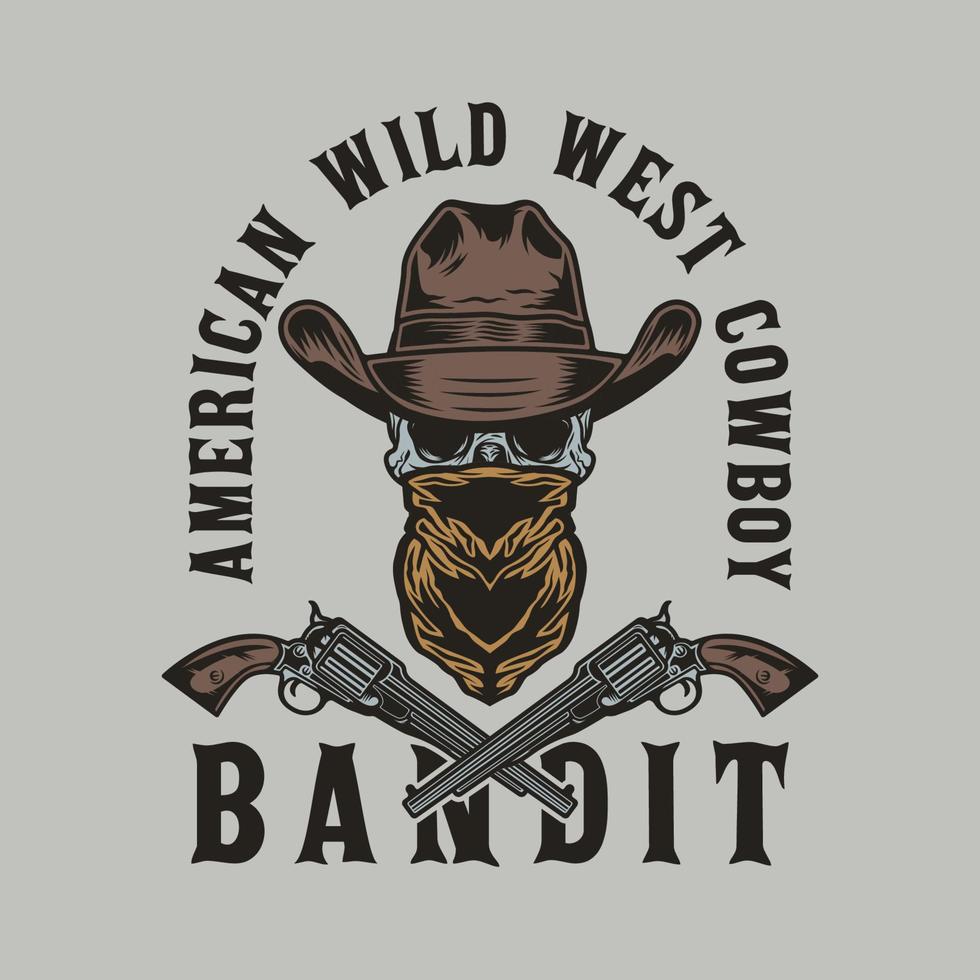 wild west cowboys vintage badge vector