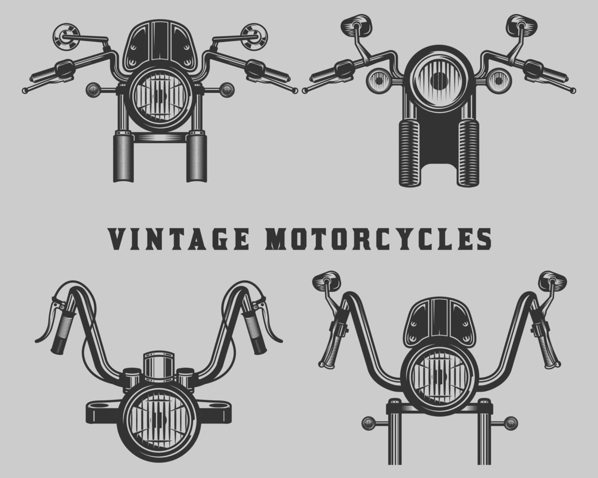 elementos de motocicleta personalizados vintage vector