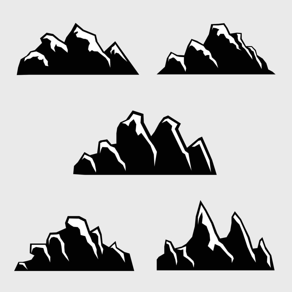 mountains monochrome set vector