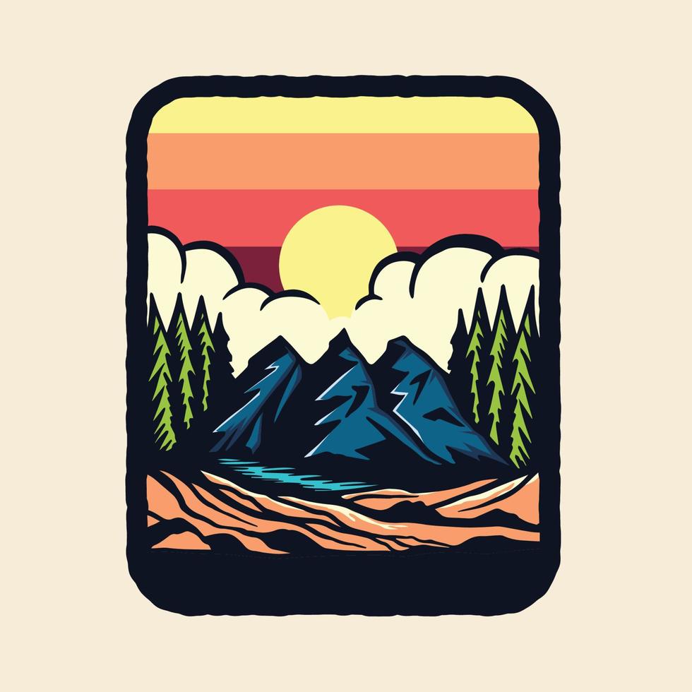 Colorful adventure badge logo vector