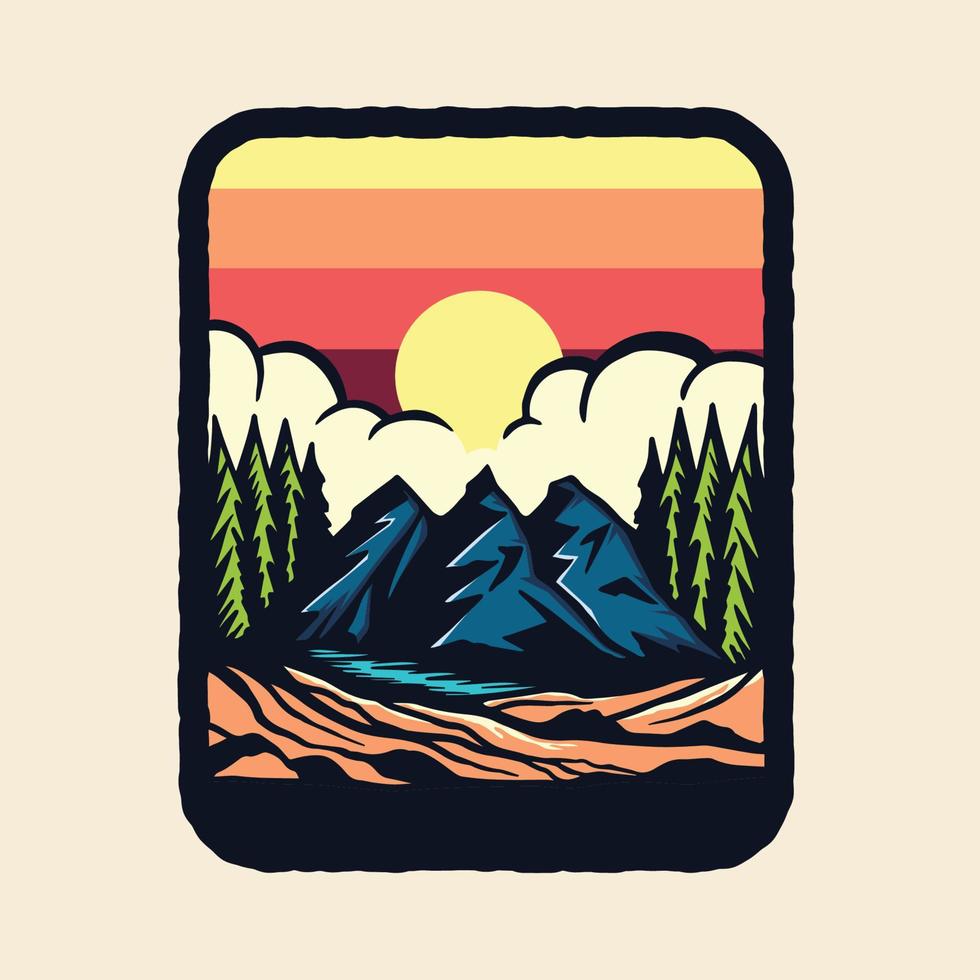 Colorful adventure badge logo vector