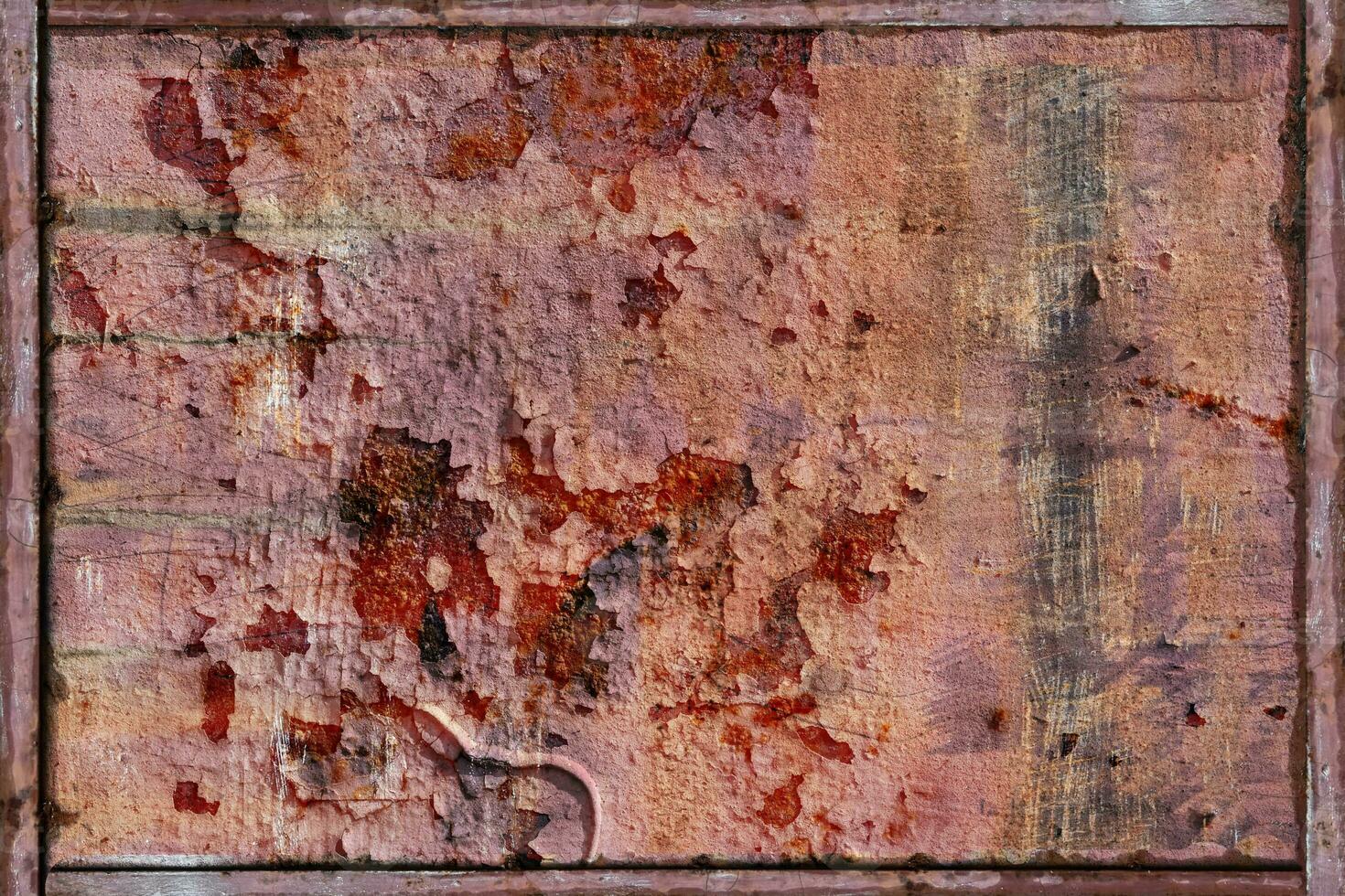 Abstract texture of rusty metal. A cracked rust metal wall. Background for design photo
