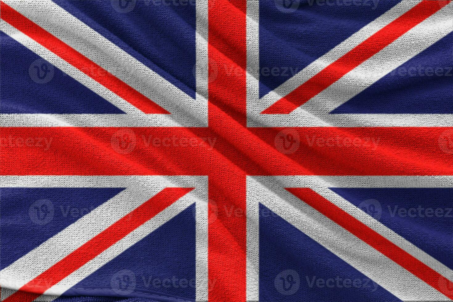 Fabric wavy texture national flag of United kingdom's. photo