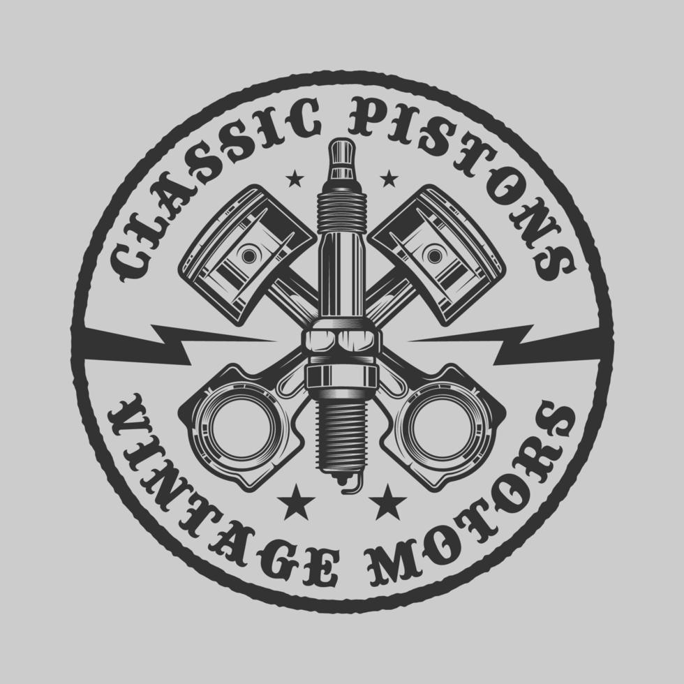 Vintage Custom Motorcycle Vintage Badge vector